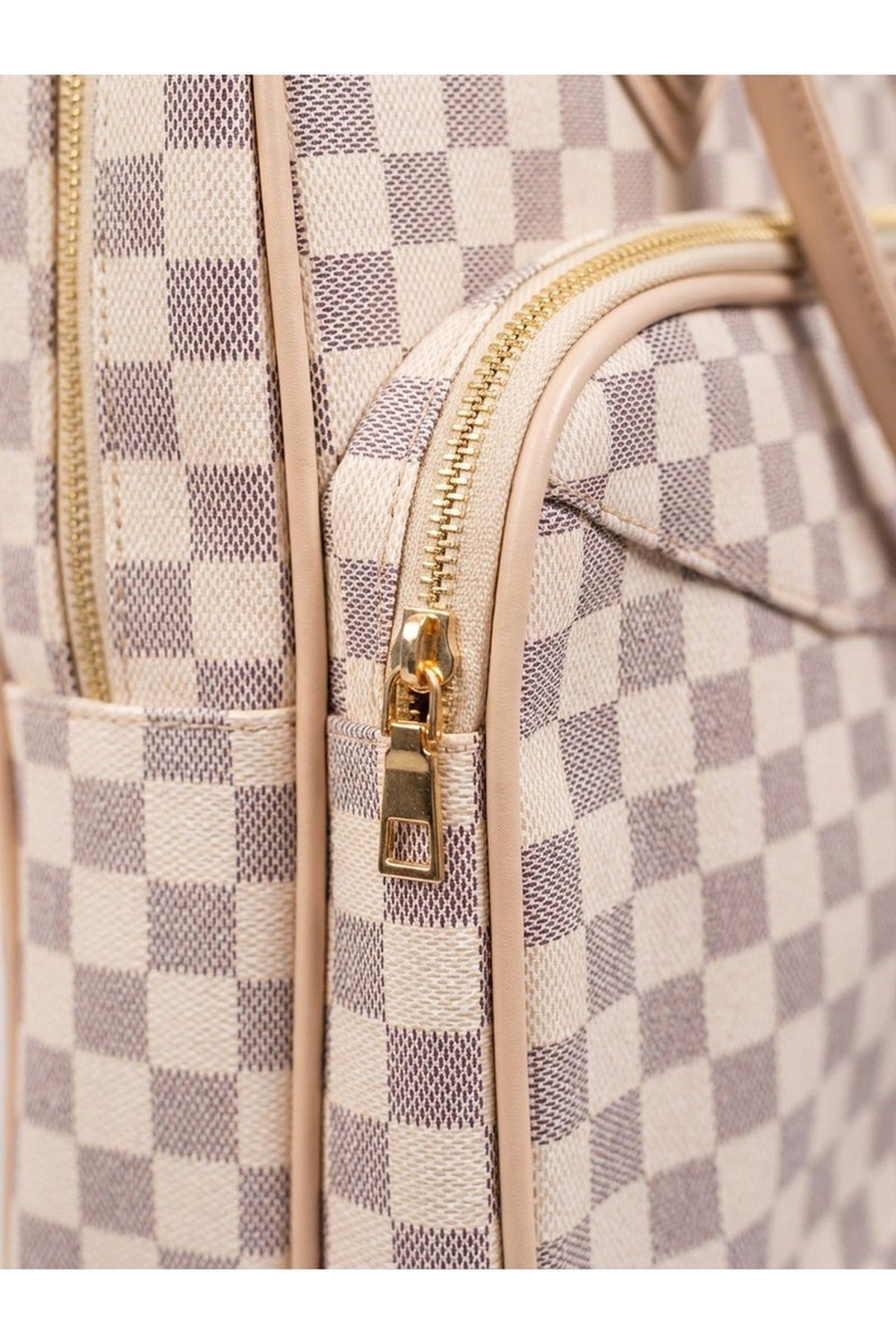 Ava Checkered Holdall - White
