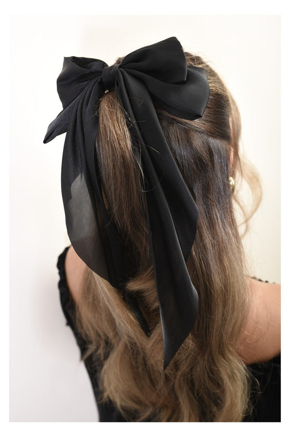 Winona Elegant Big Bow Hair Clips - Black