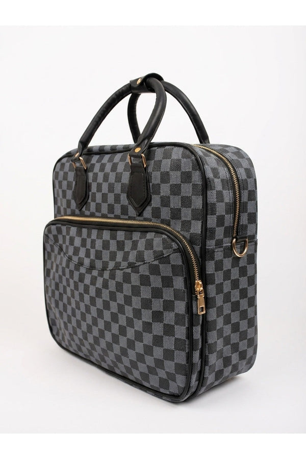 Ava Checkered Holdall - Black