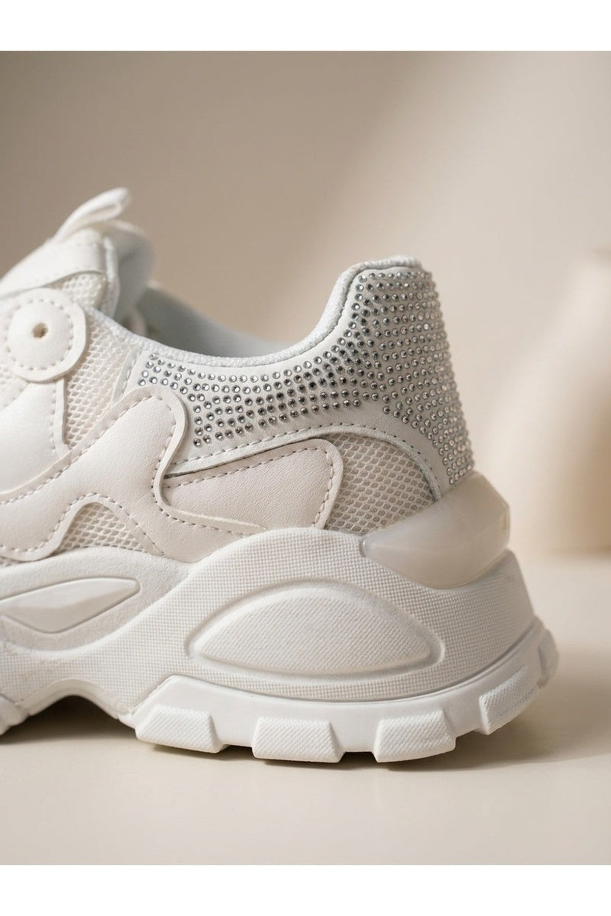 Ivy Studded Chunky Trainers - White