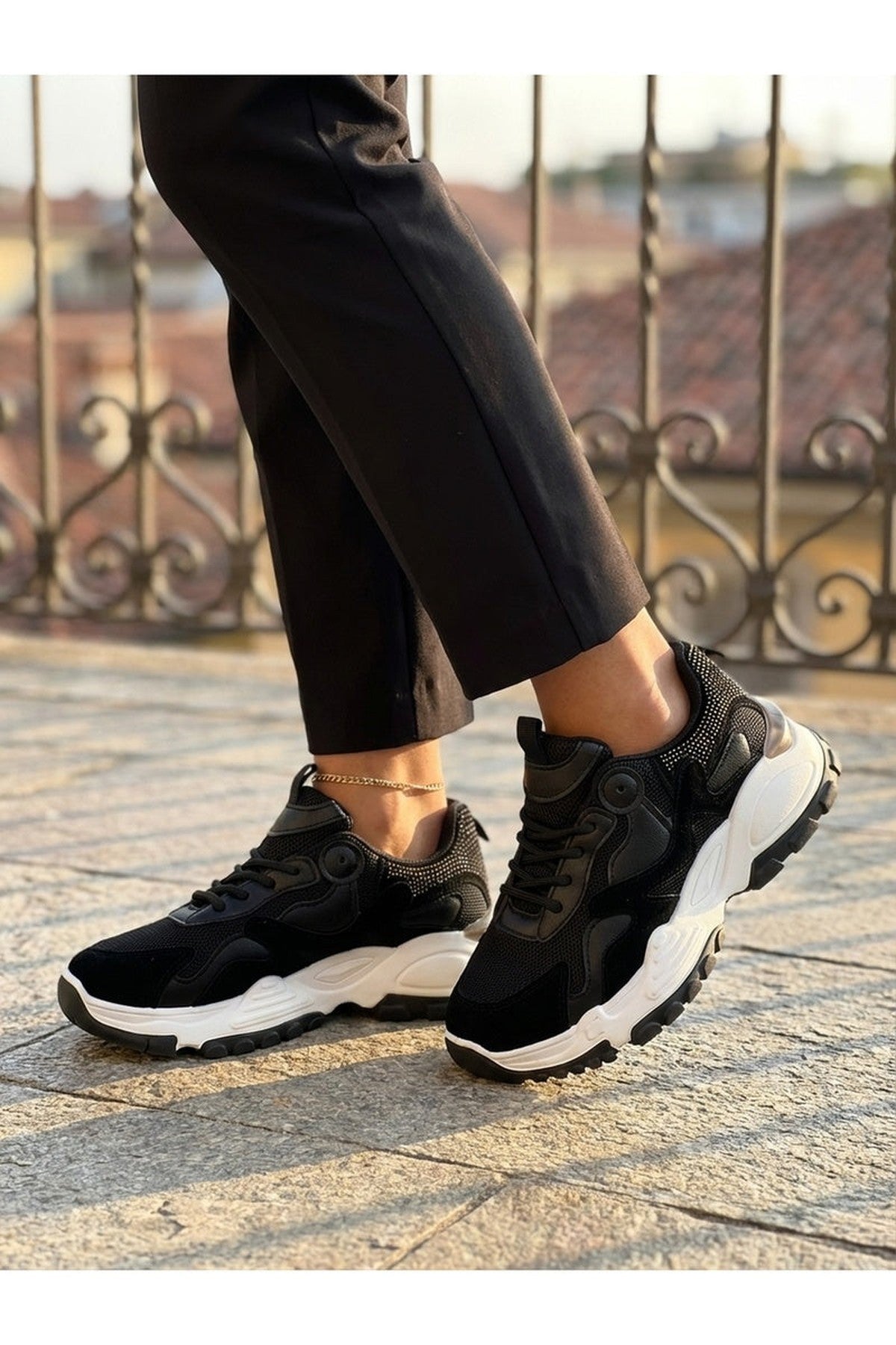 Ivy Studded Chunky Trainers - White