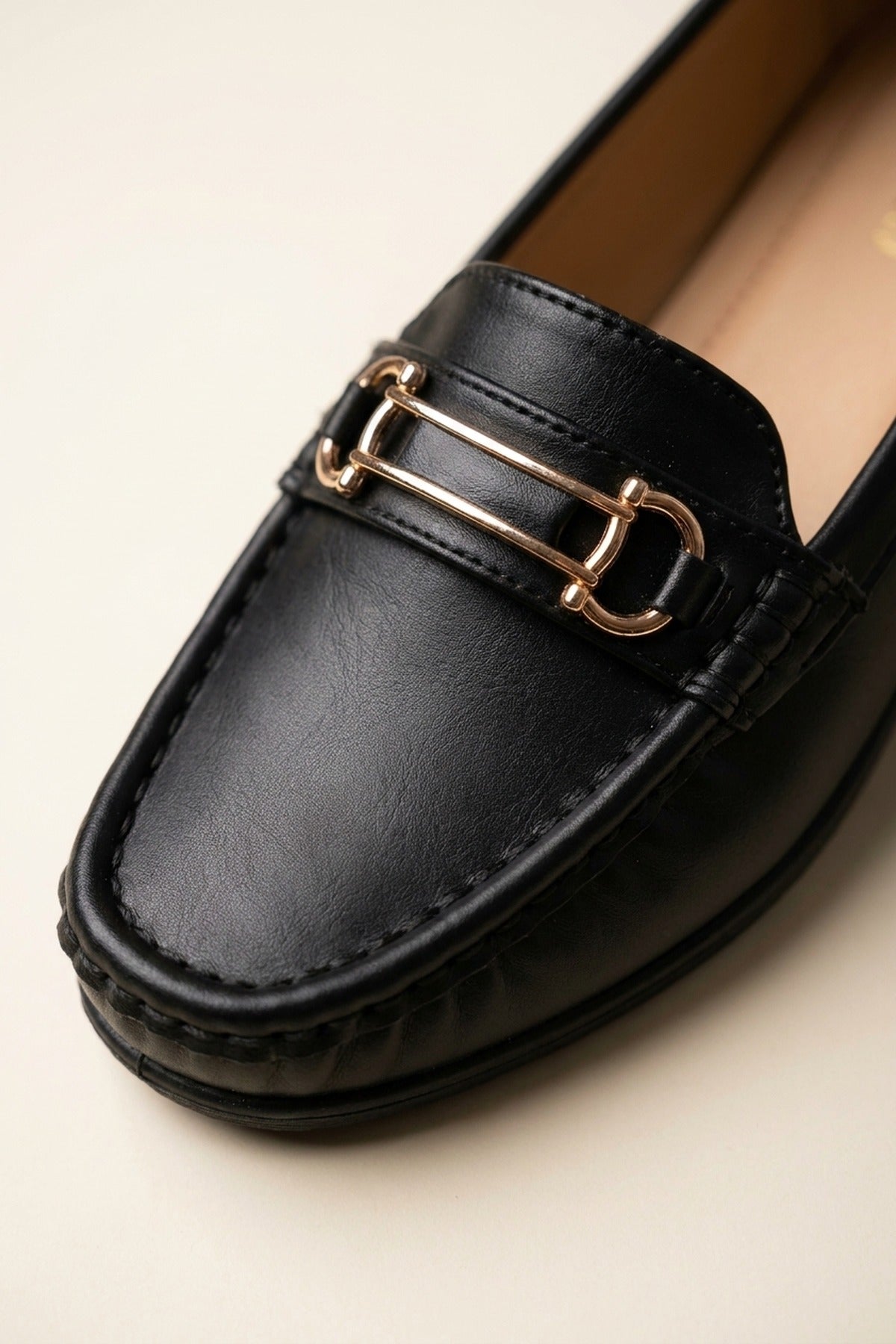 Constance Faux Leather Wedge Loafers - Black
