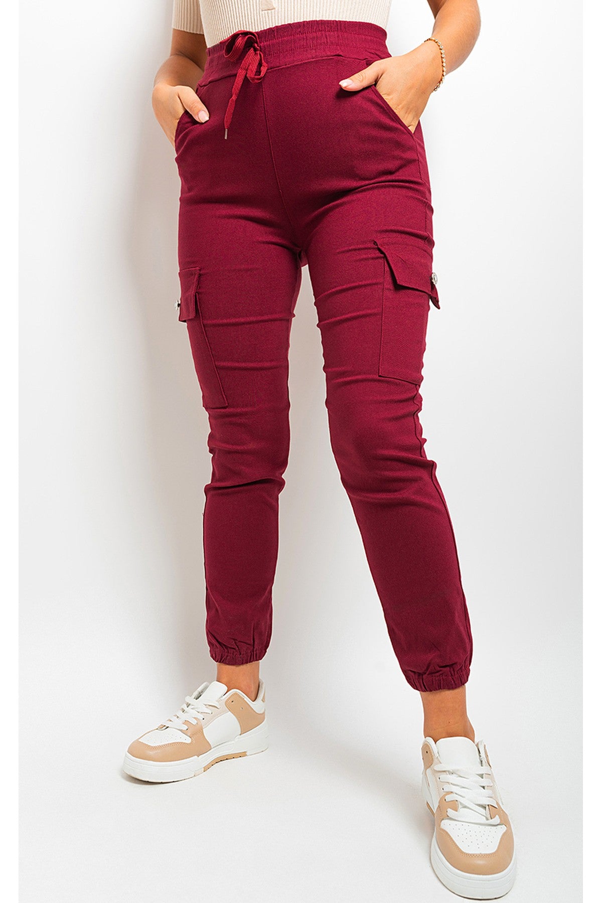 Sylvie Pocket Side Cargo Trouser - Wine