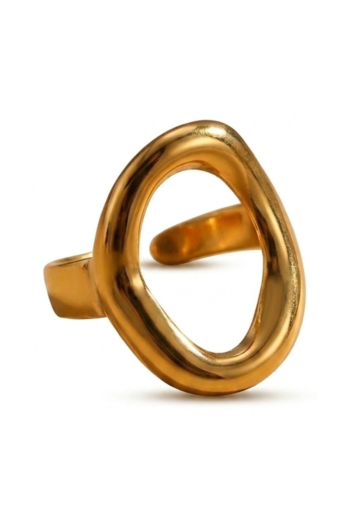 Yara Minimalist Round Trend Ring - Gold_wb