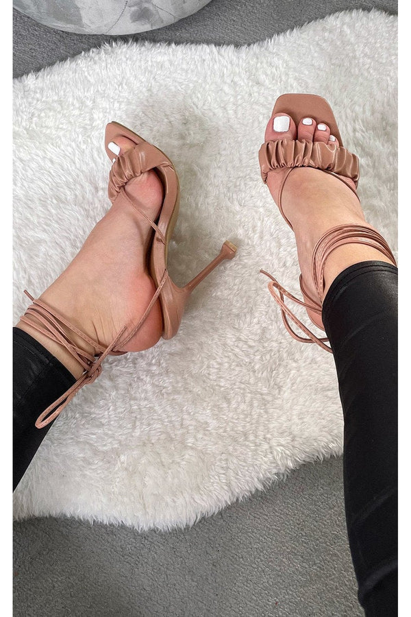 Zizi Strappy Mule Heels - Rose
