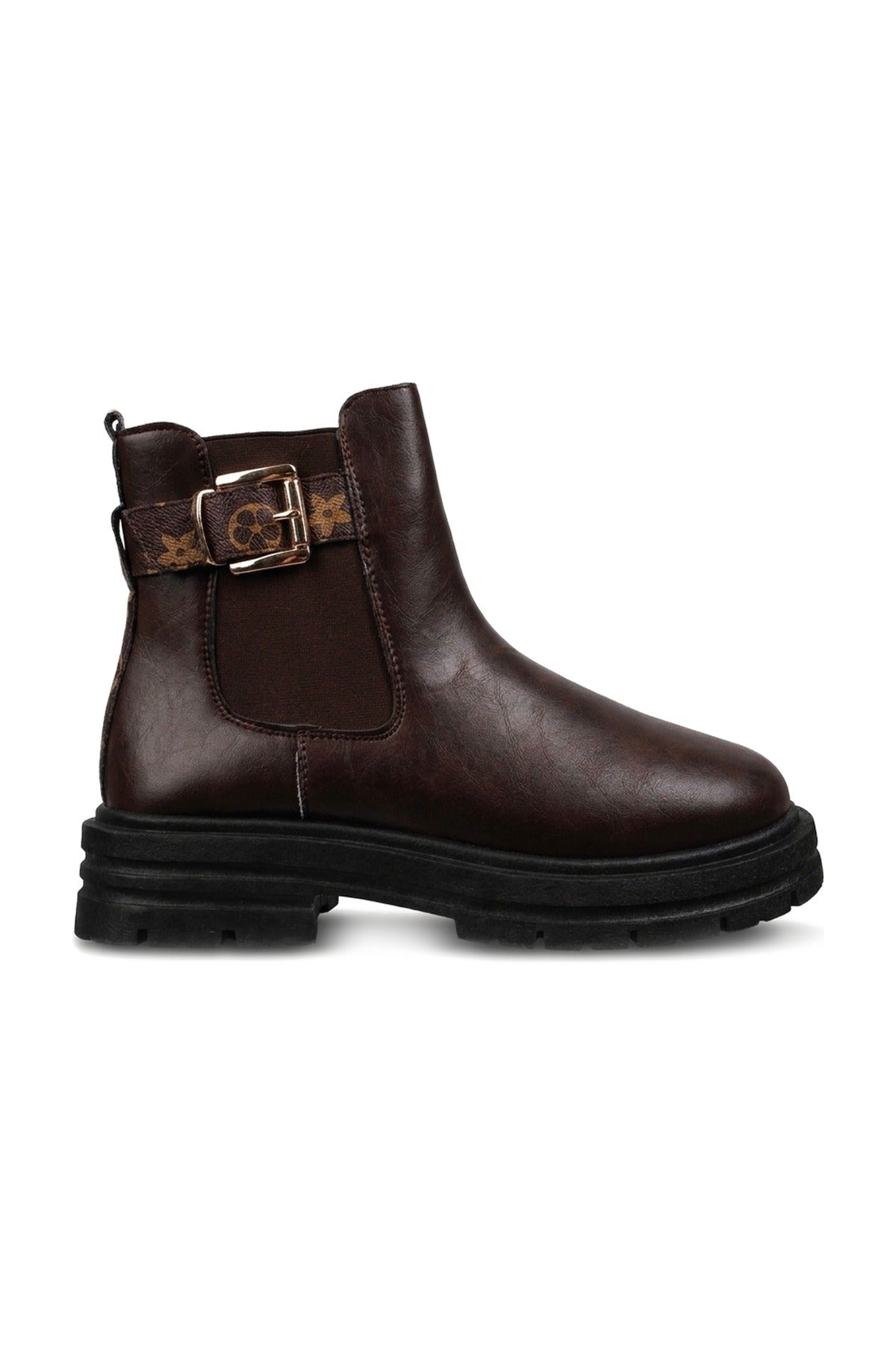 Zosia Chunky Sole Chelsea Boots - Brown_wb