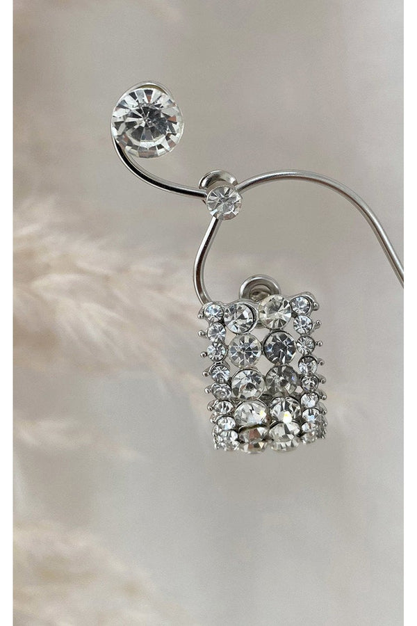 Zoya Embellished Earrings - Silver