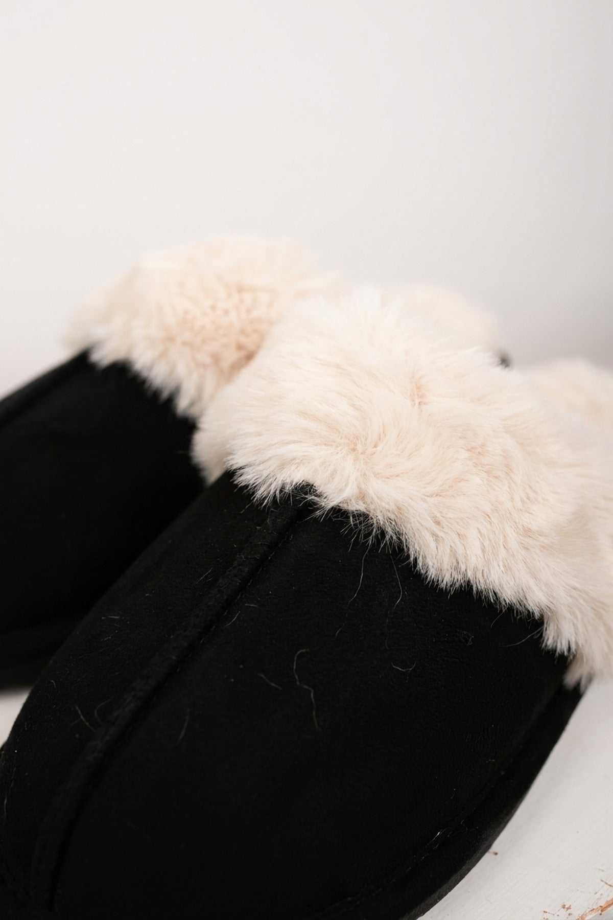 Aspen Faux Suede Mule Slippers - Black