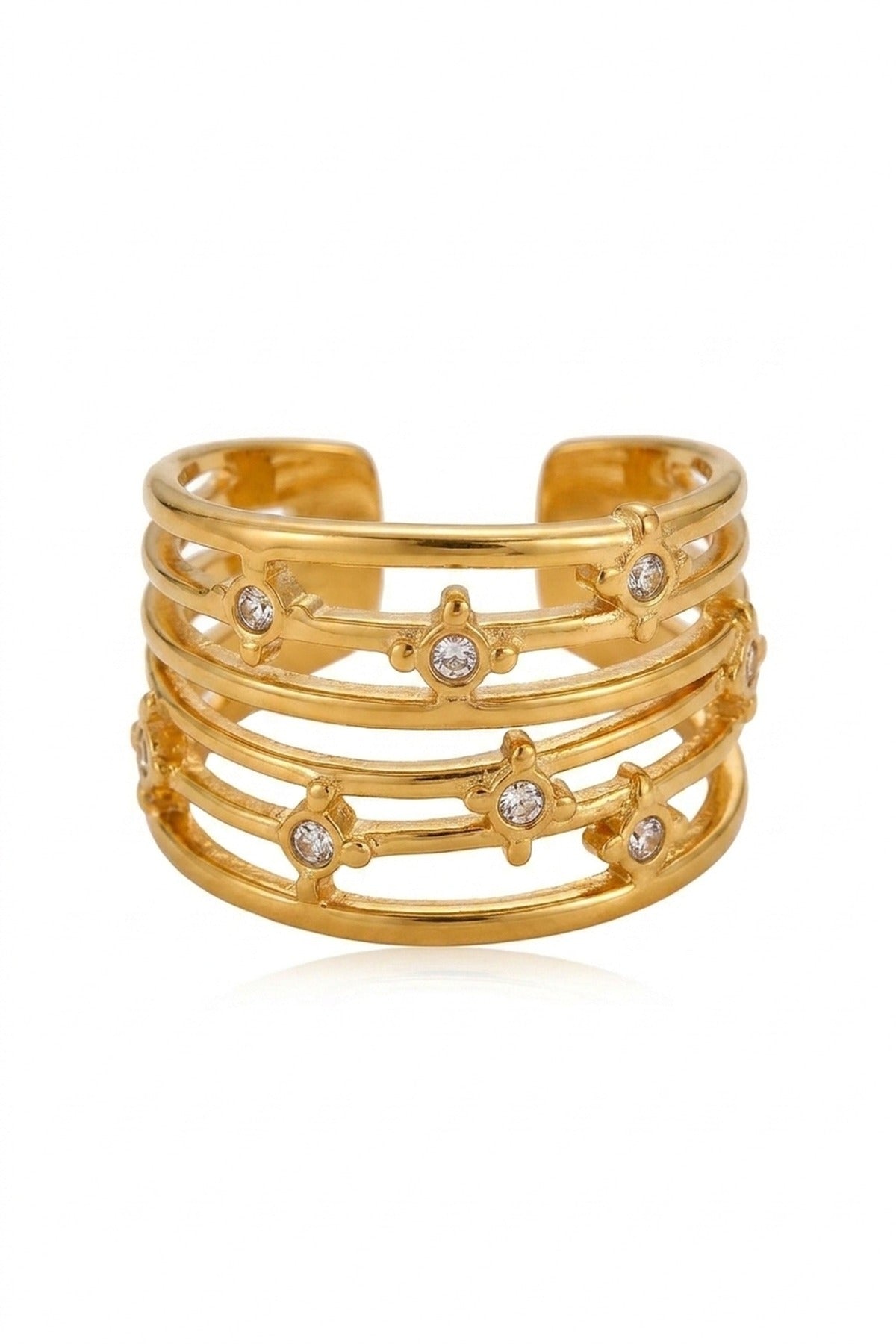 Damak Multi Layer Zircon Rings packshot