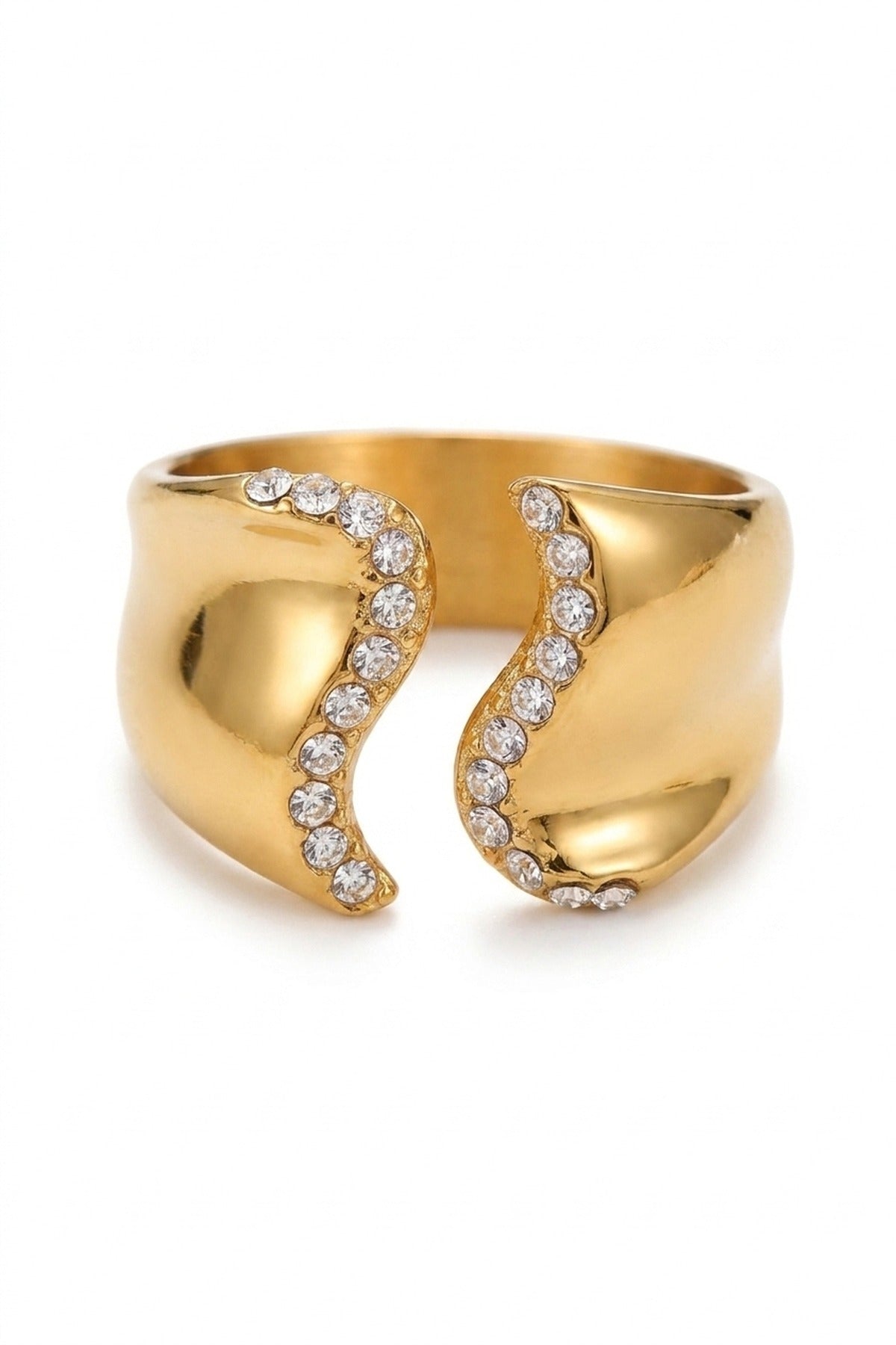 Fenella Wavy Band Crystal Embellished Ring packshot