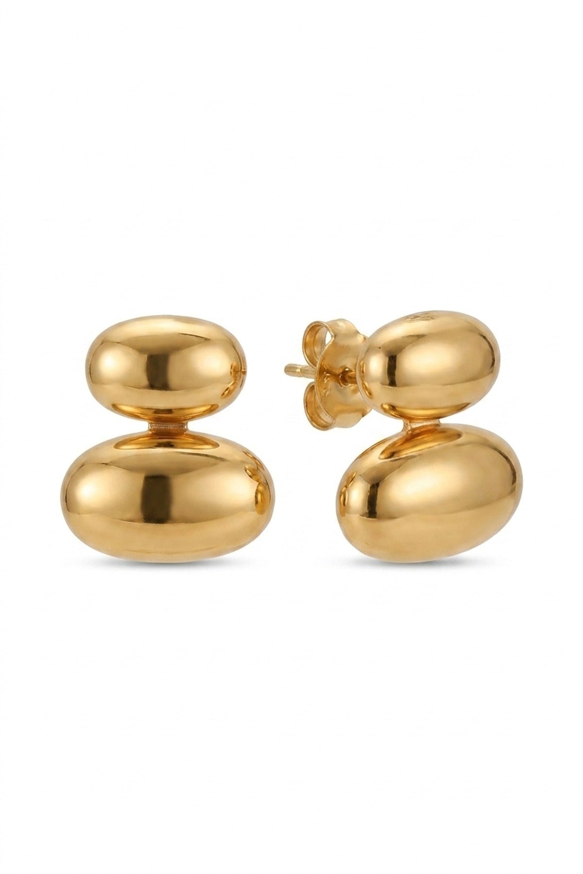 Reena Gold Tone Double Oval Huggie packshot