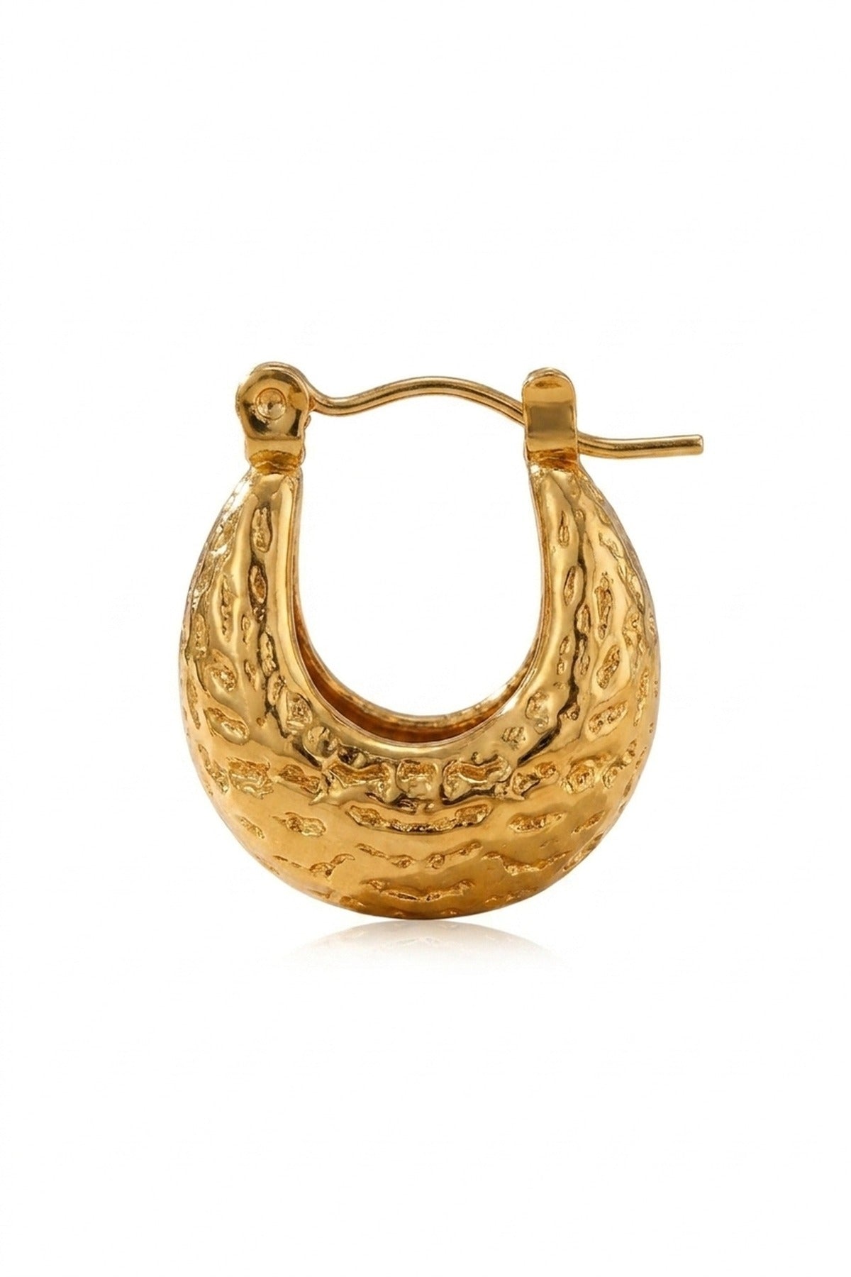 Tova Gold Tone Textured Crescent Hoop packshot