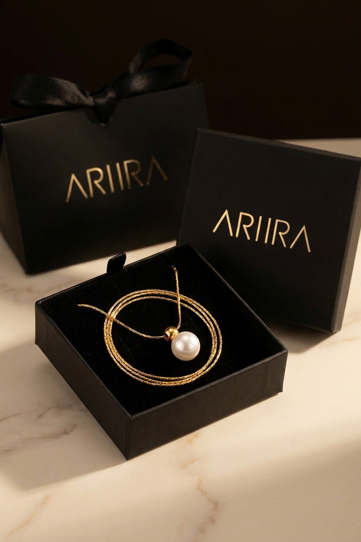 Gold Zakia Minimalist Pearl Necklace