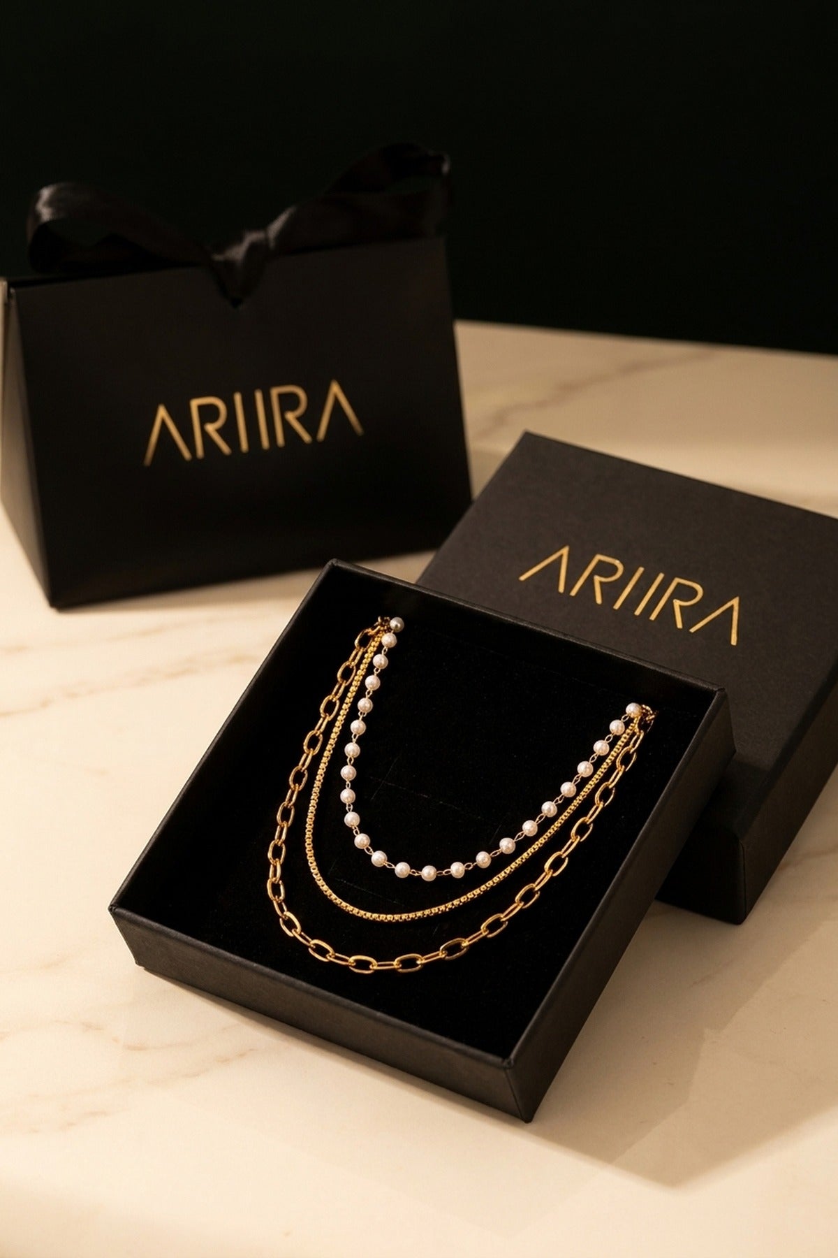Gold Maranur Elegant Multi Layer Necklace