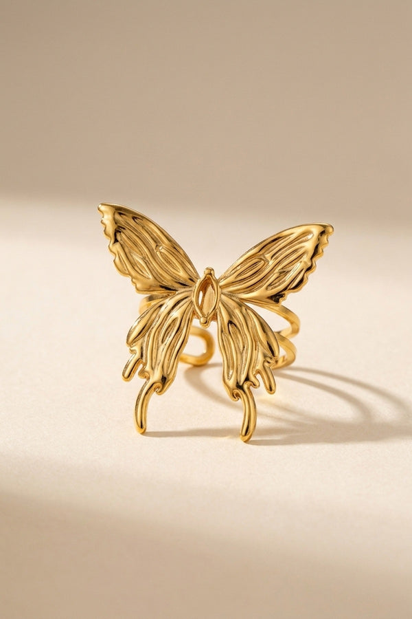 Gold Peran Butterfly Statement Ring