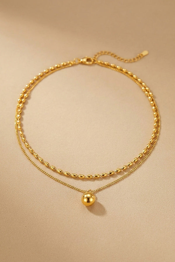 gold Sable Layered Gold Tone Bead