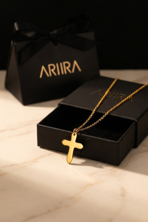 Gold Letitia Gold Tone Cross Pendant Necklace