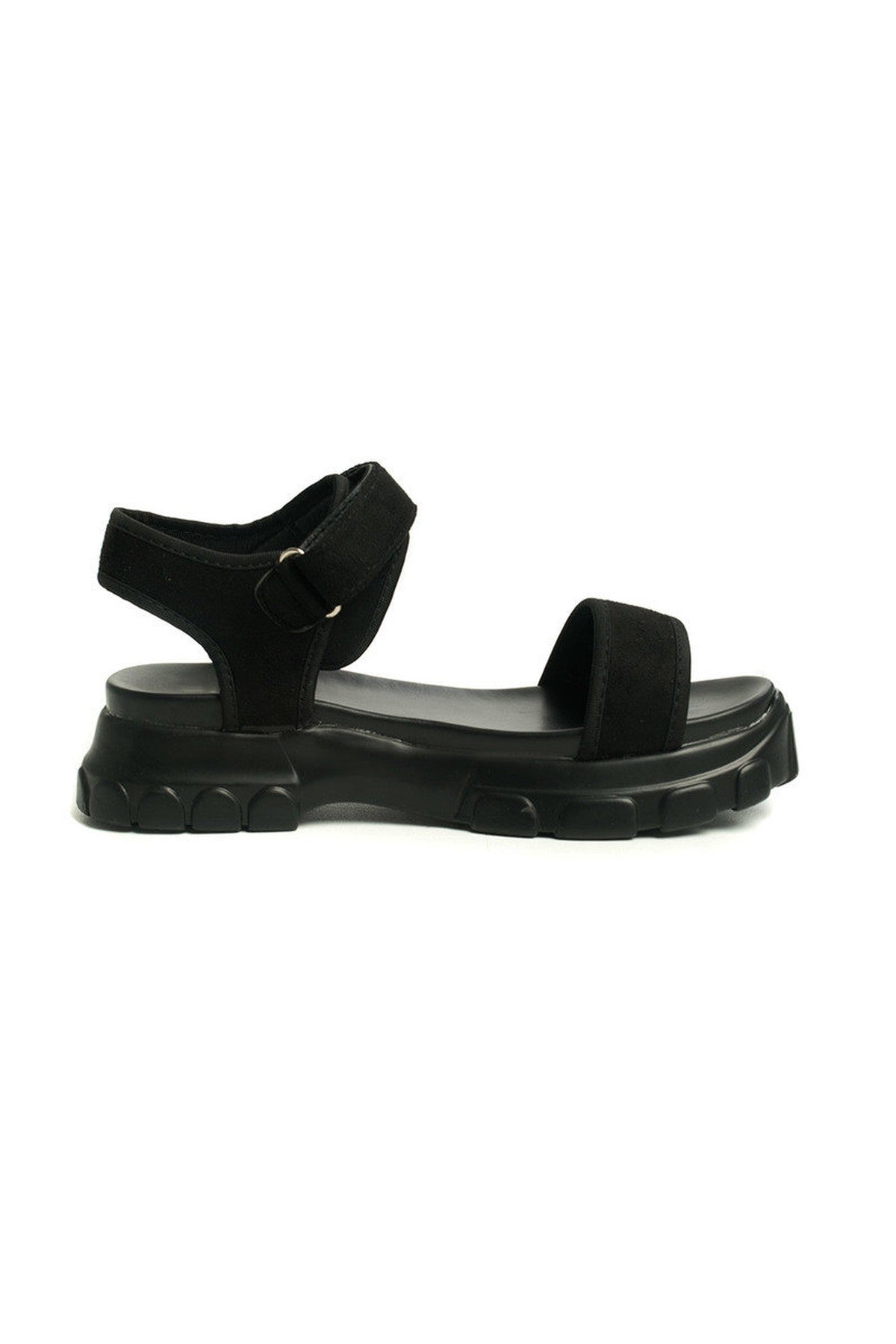 Ayla Strap Chunky Sandals - BLACK