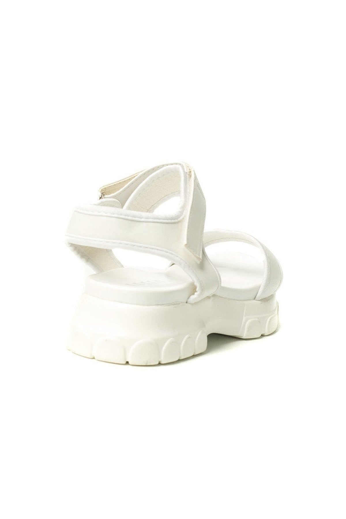 Ayla Strap Chunky Sandals - WHITE