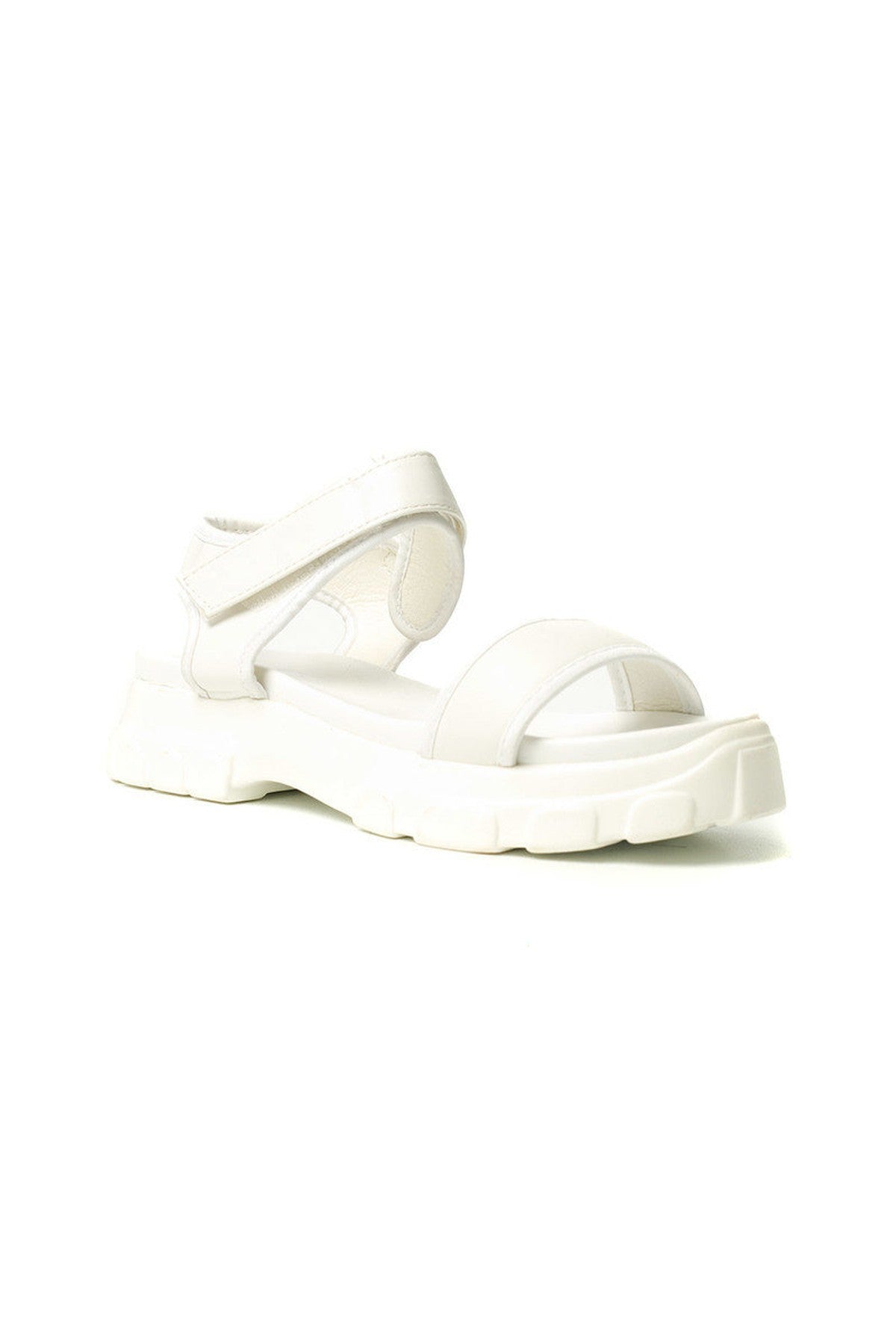 Ayla Strap Chunky Sandals - WHITE