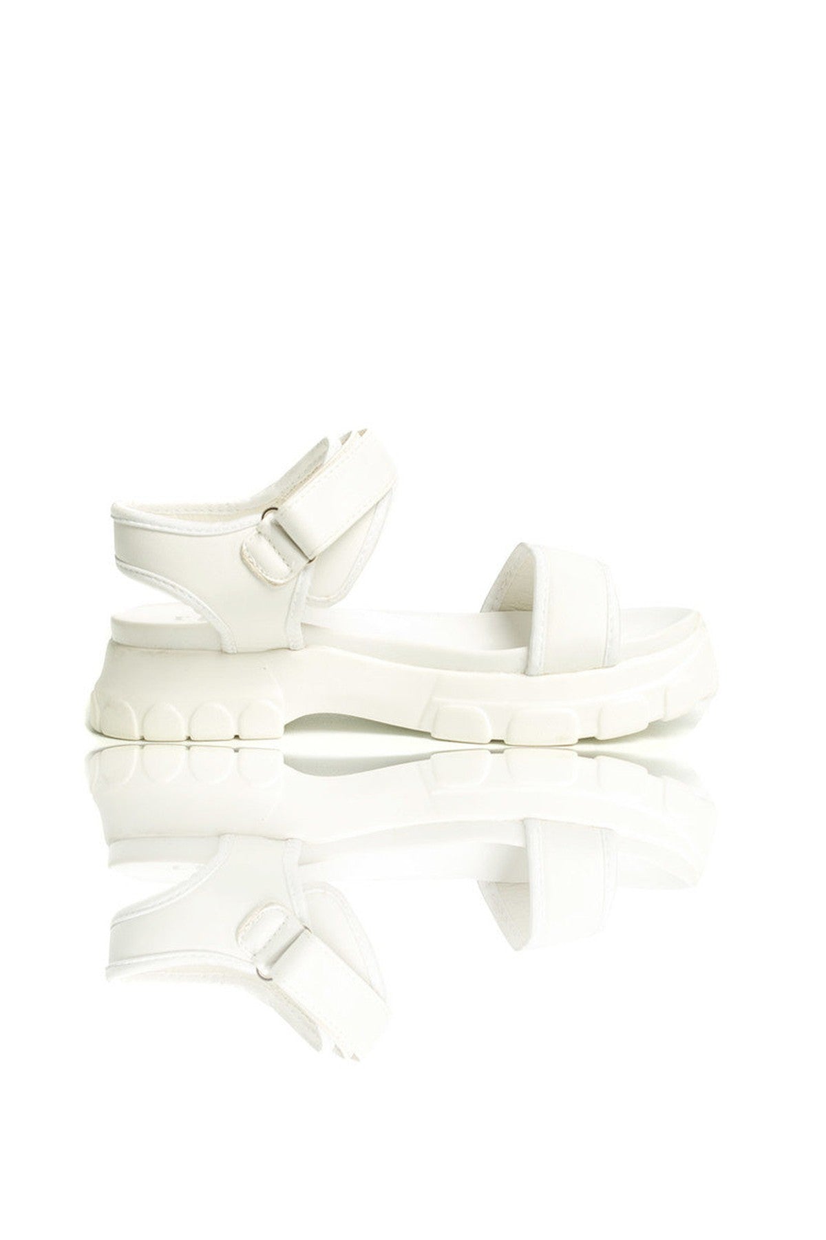 Ayla Strap Chunky Sandals - WHITE