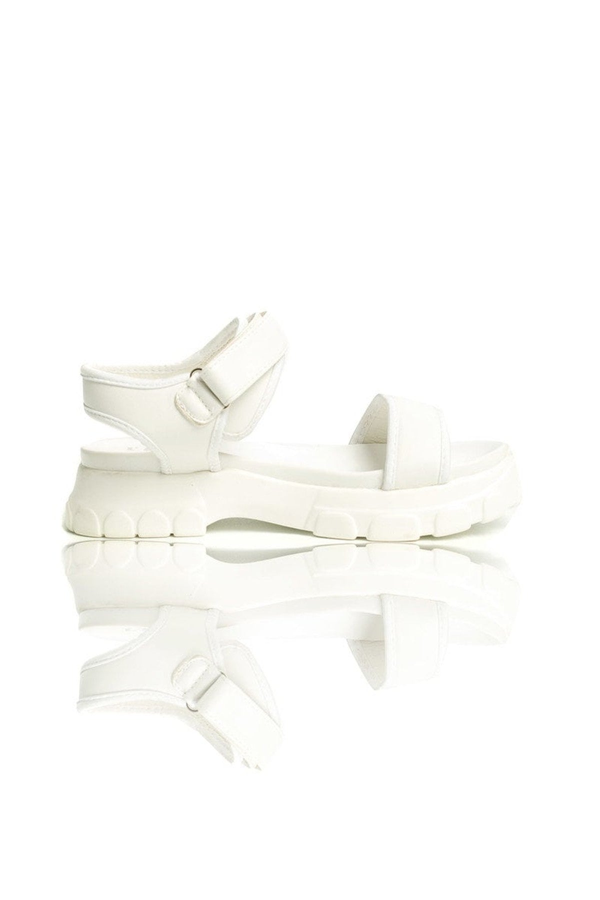 Ayla Strap Chunky Sandals - WHITE