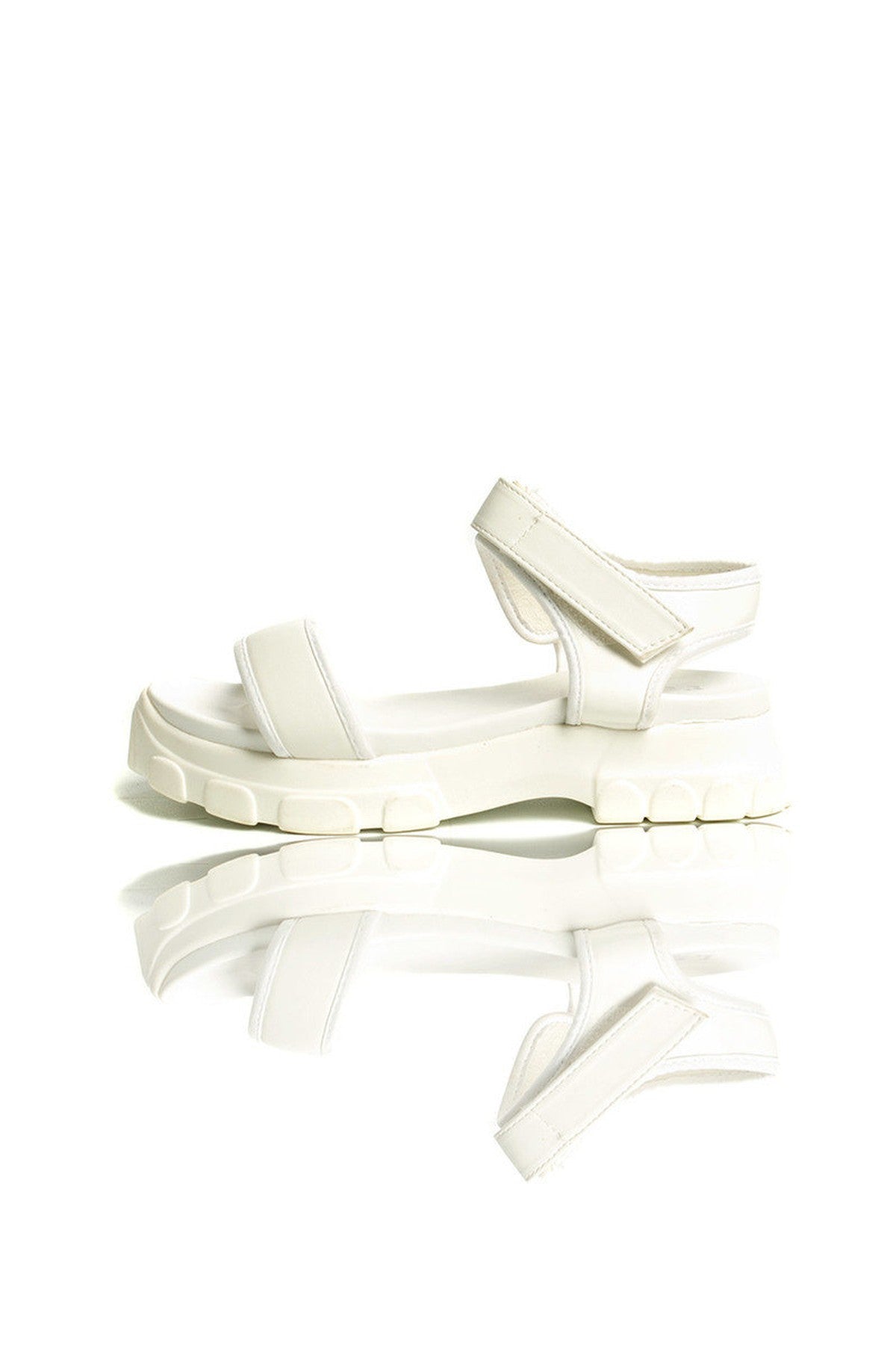 Ayla Strap Chunky Sandals - WHITE