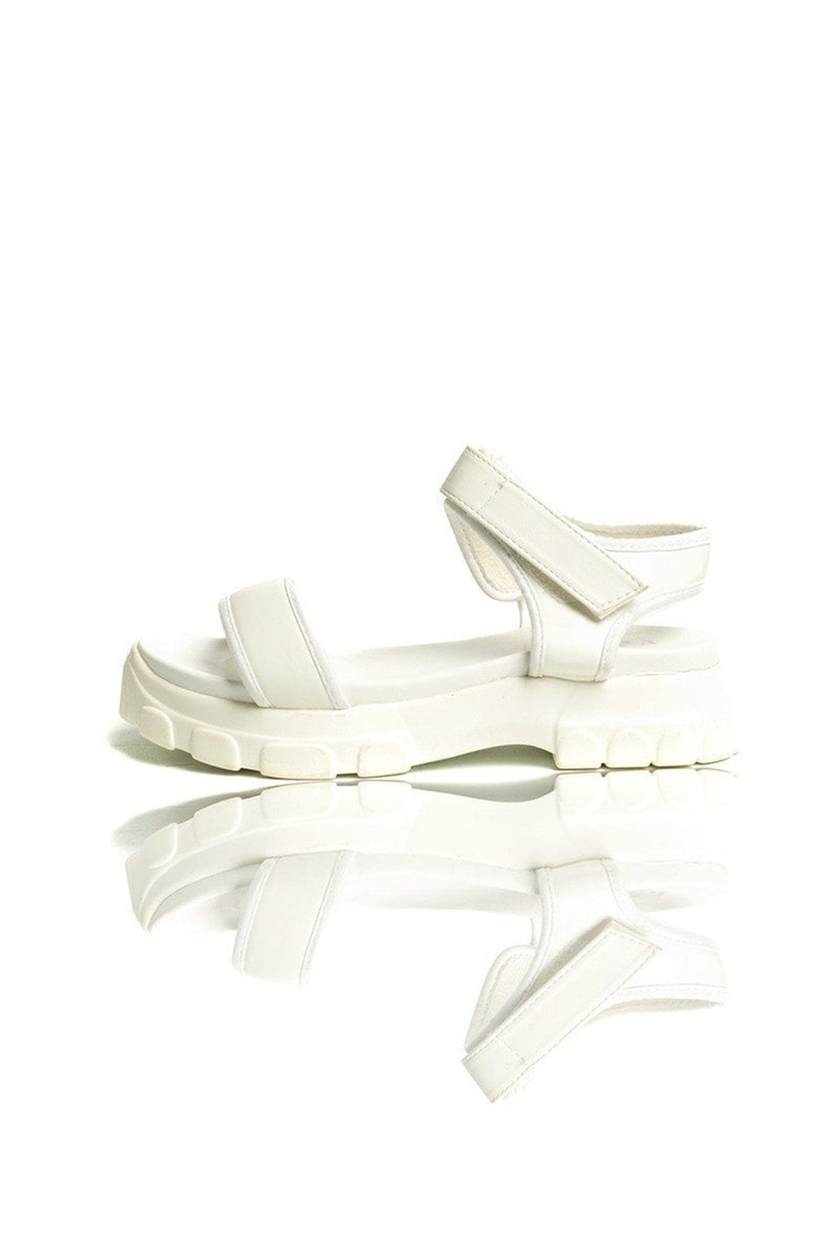 Ayla Strap Chunky Sandals - WHITE
