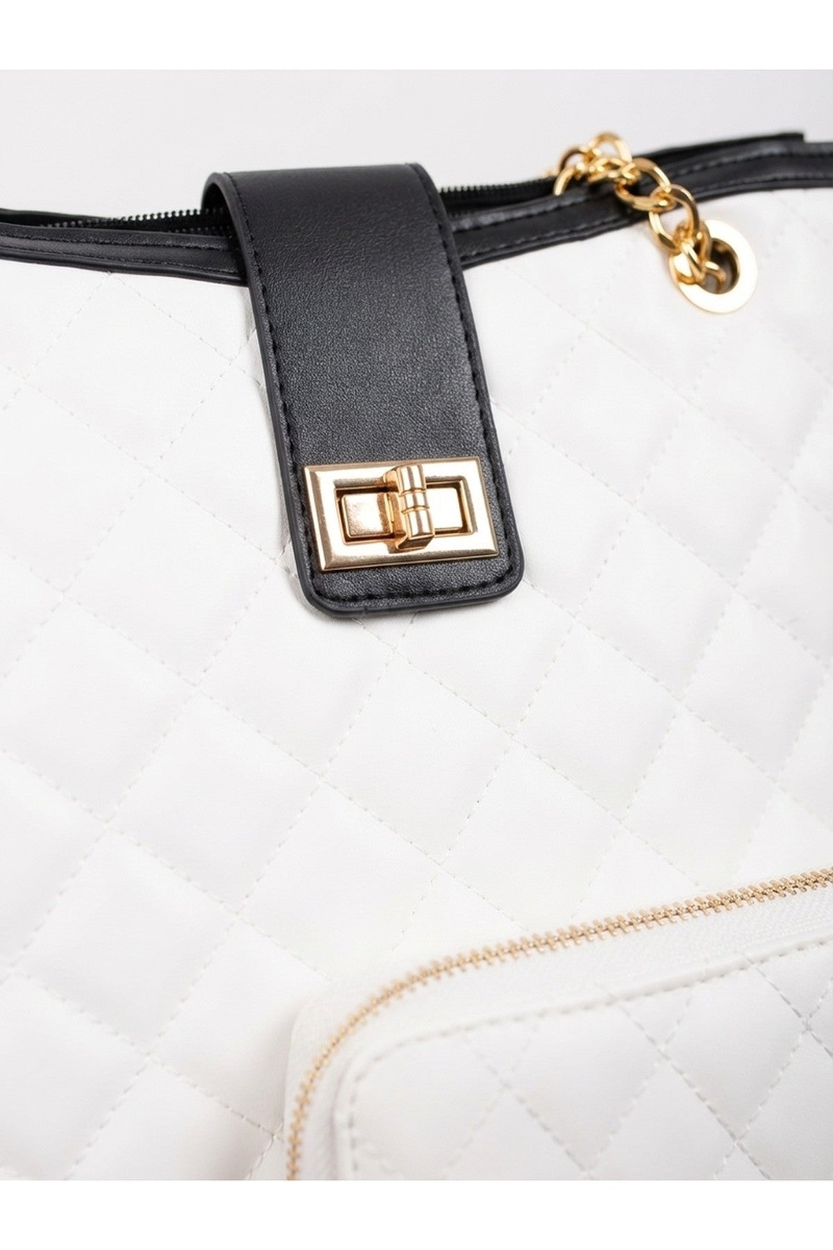 Clemence Quilted Bag & Wallet Set - WHITE