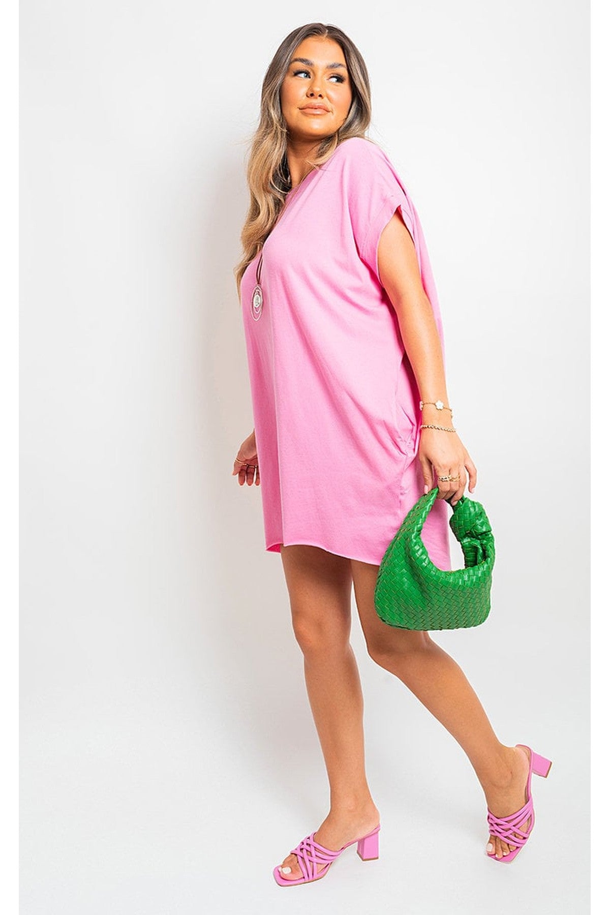 Esme Short Sleeve With Front Pockets Top - PINK