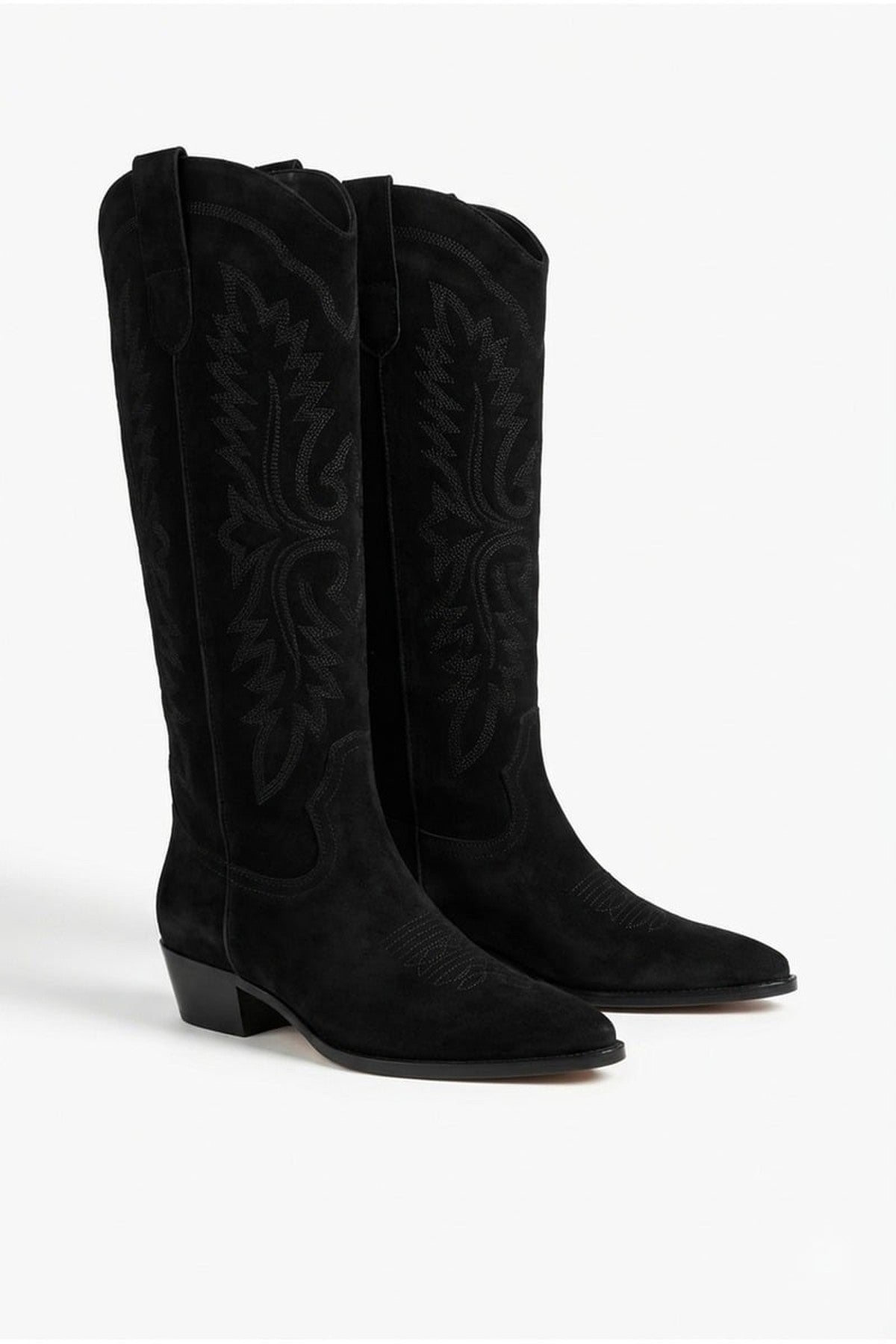 Ivy Womens Embroidered Western Cowboy Boots - Black