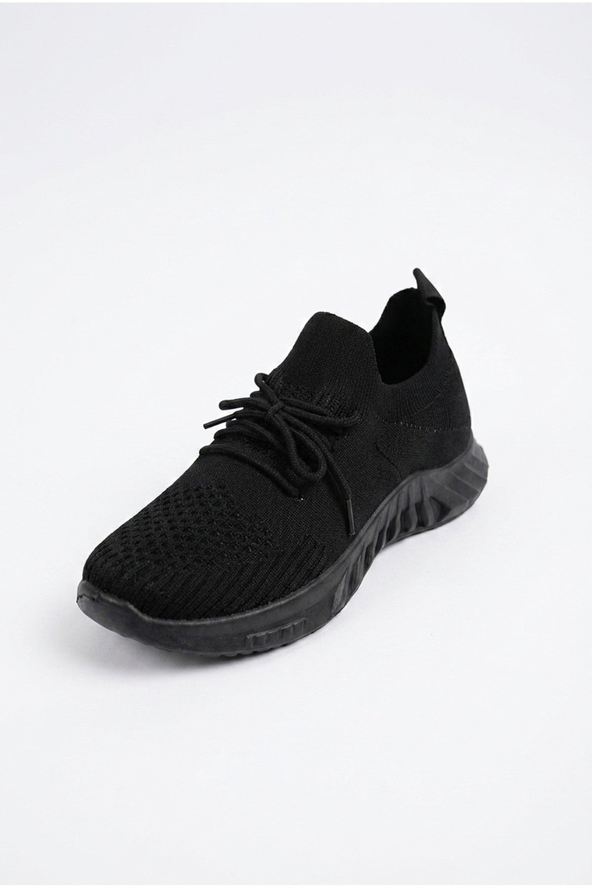 Jade Womens Knit Sock Trainers - Black