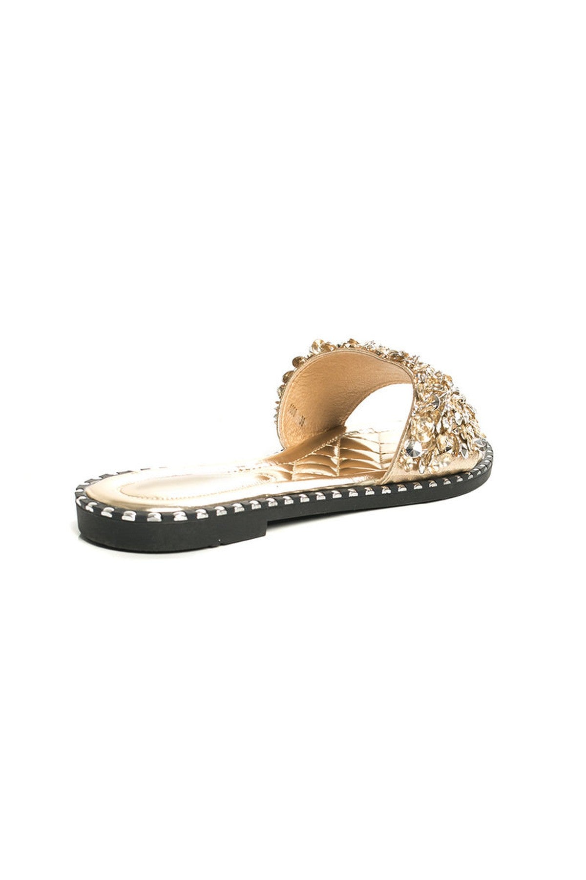 Libby Embellished Open Toe Sandals - GOLD