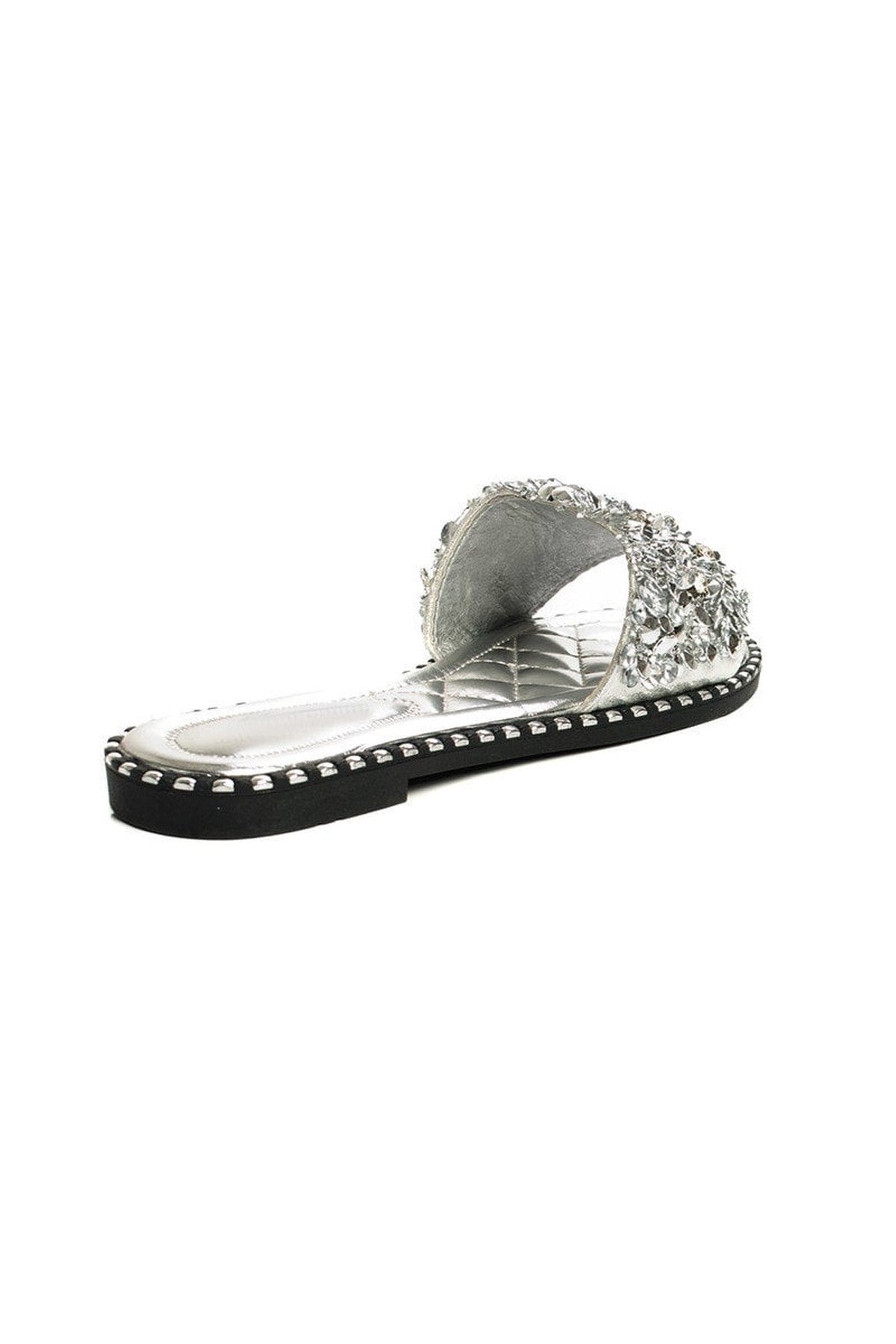 Libby Embellished Open Toe Sandals - SILVER
