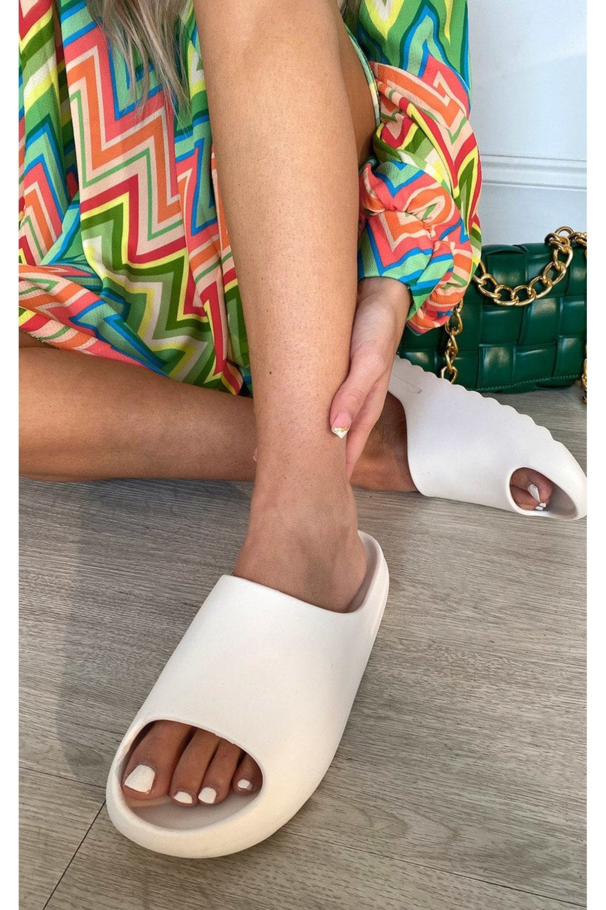 Lou Slip On Sandals - WHITE