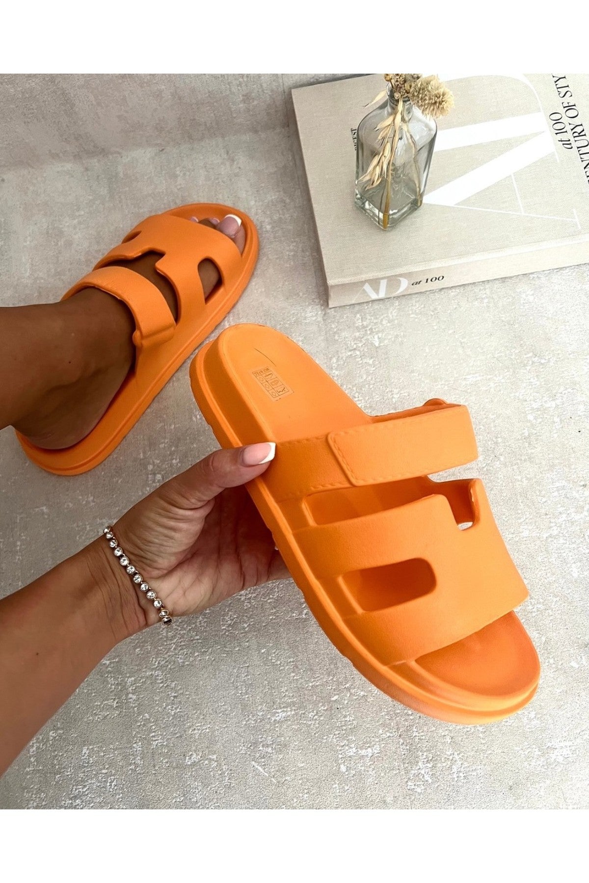 Lucille Cut Out Open Toe Strappy Sandals - ORANGE