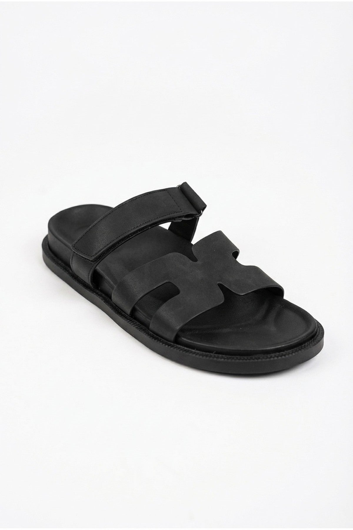 Nora Womens Double Strap Slide Sandals - Black