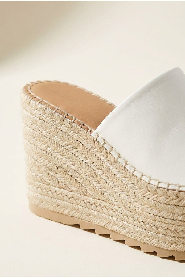 Rosa Womens Espadrille Wedge Sandals - White