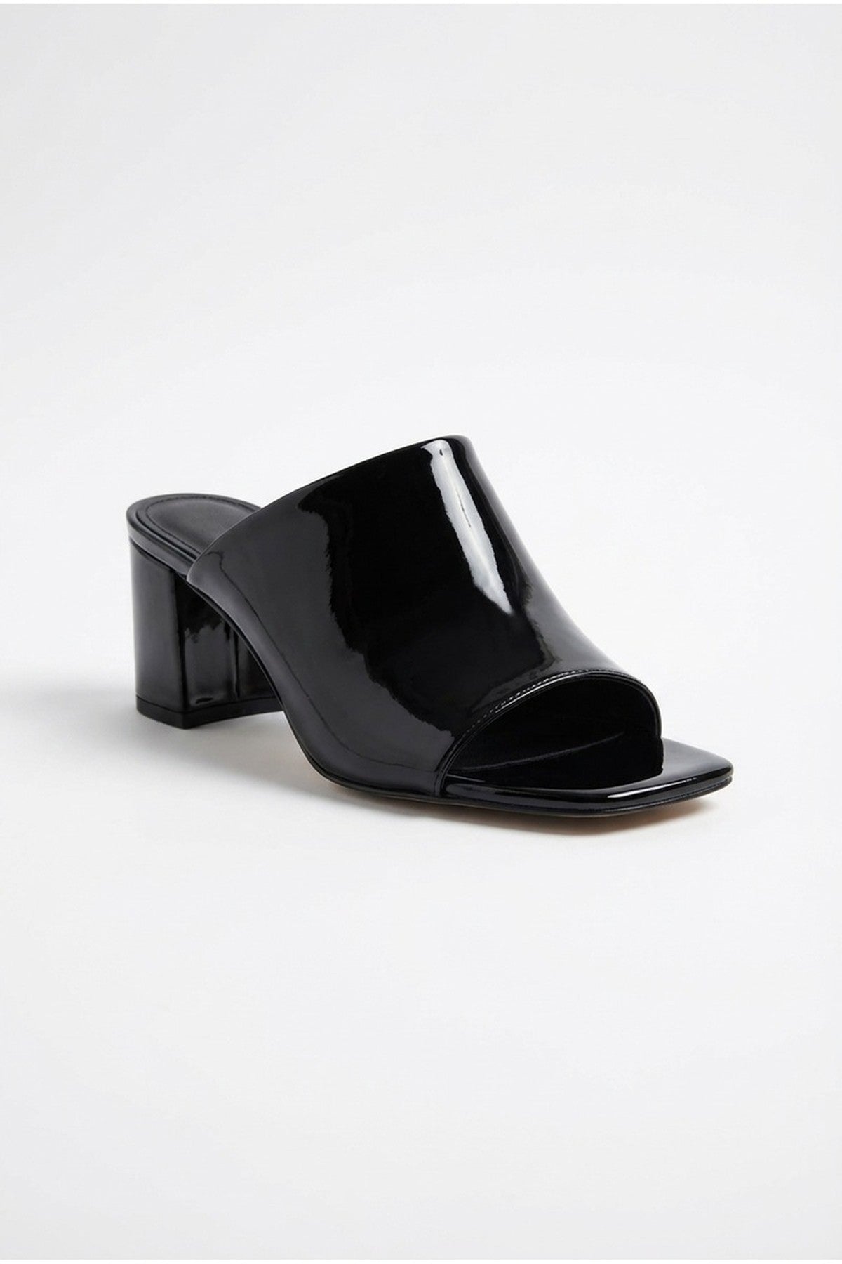 Rosa Womens Square Toe Block Heel Mules - Black