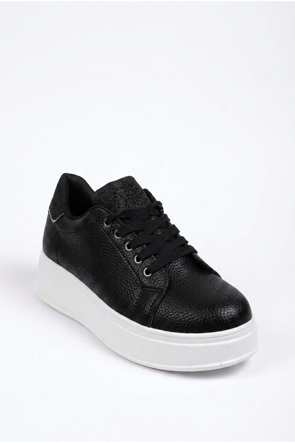 Sophie Womens Classic Platform Trainers - Black