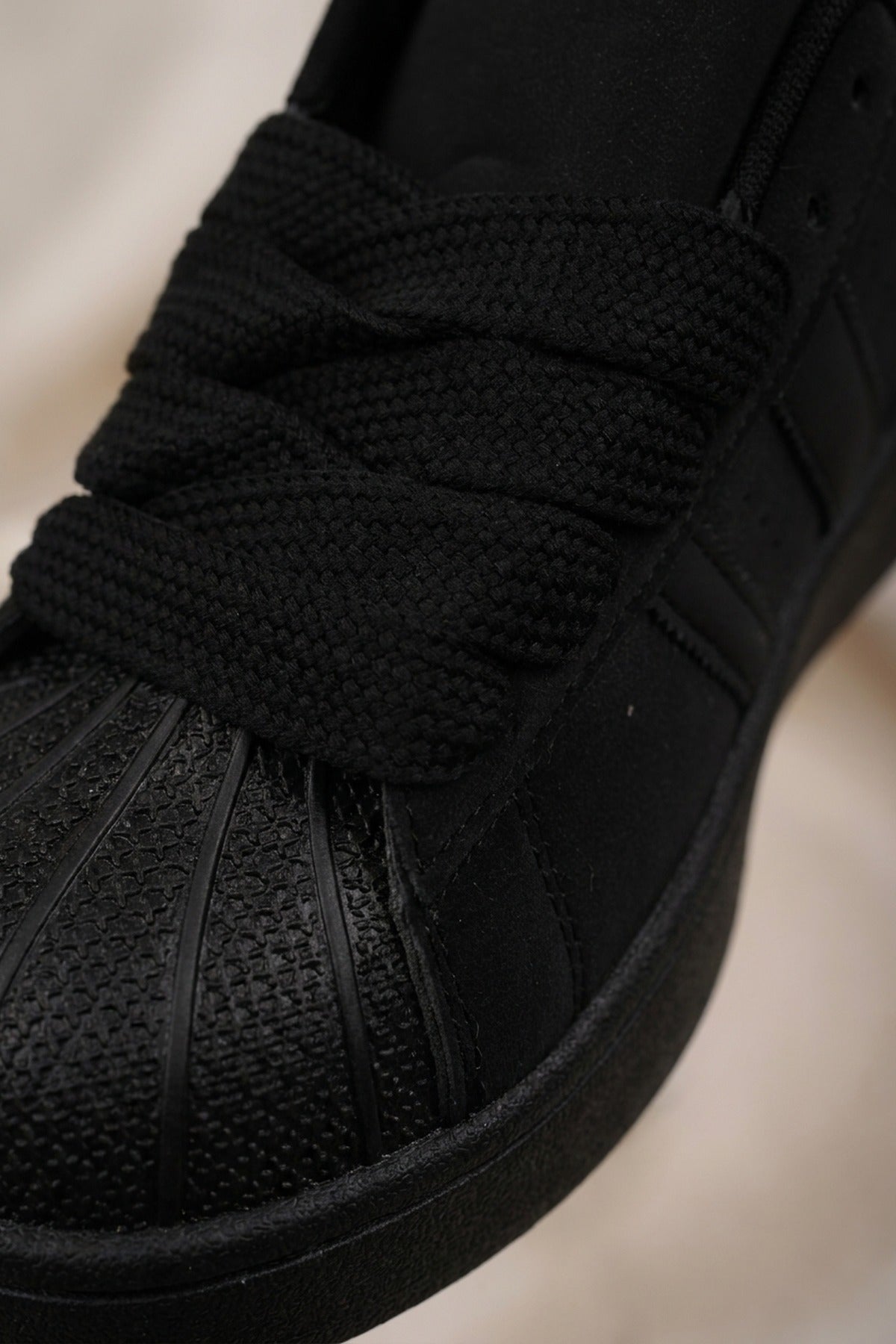 Maud Faux Suede Stripe Trainers - Black