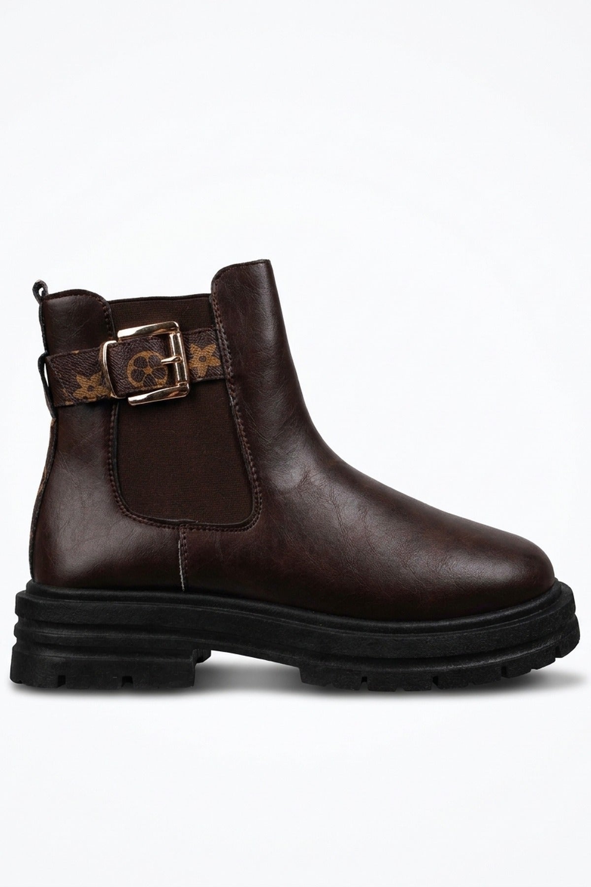 Zosia Chunky Sole Chelsea Boots - Brown