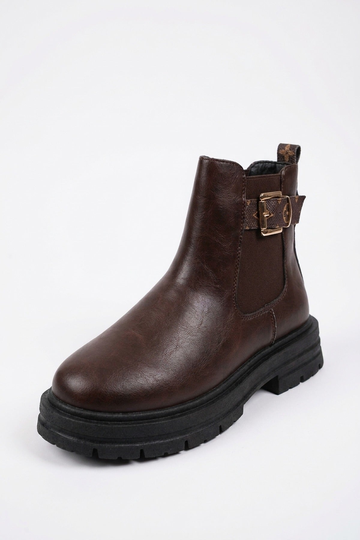 Zosia Chunky Sole Chelsea Boots - Brown