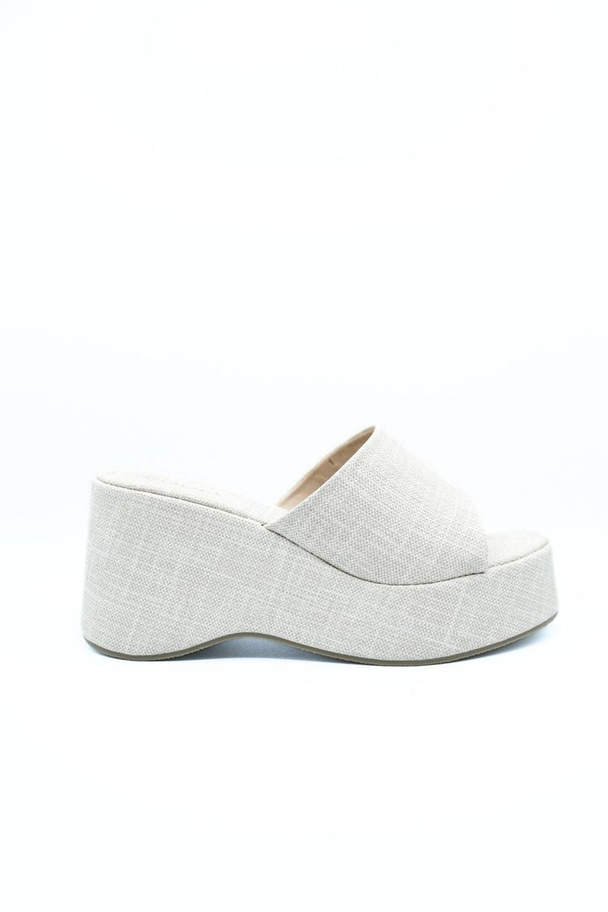 Alessia Slip On Wedge Heel Sandal - Khaki