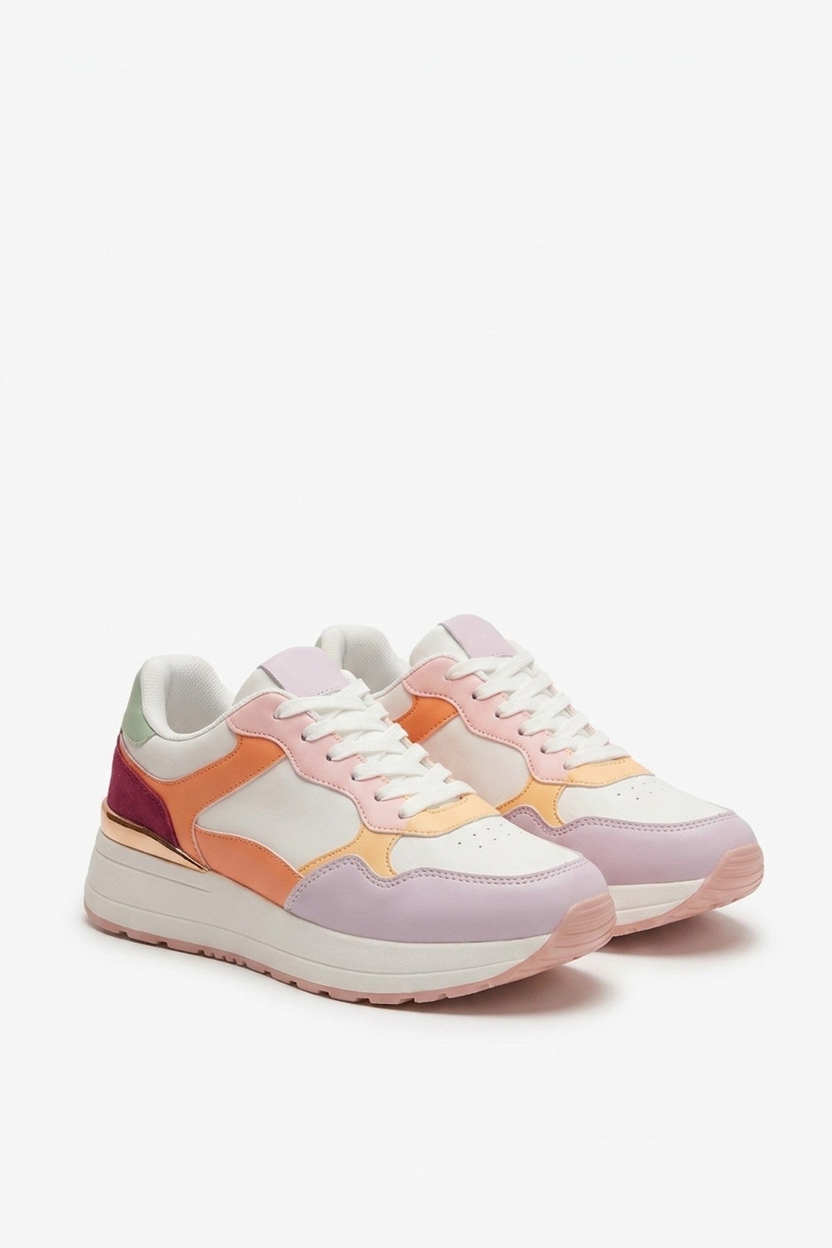 Amber Womens Chunky Platform Trainers - Pink_wb