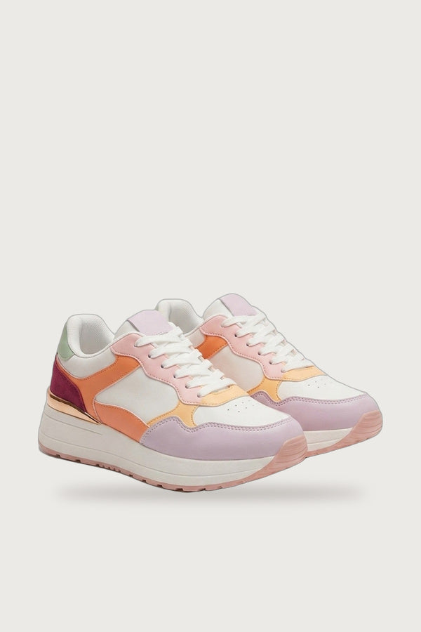 Amber Womens Chunky Platform Trainers - Pink