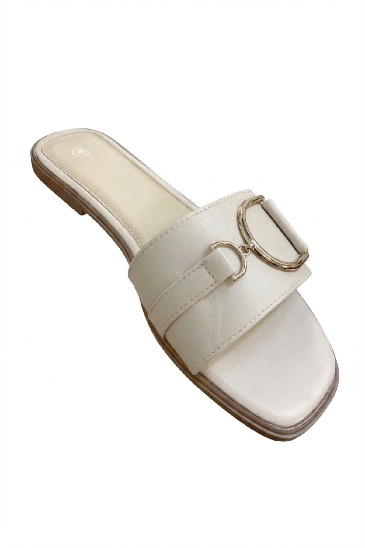 Ashleigh Gold Detail Sliders - Beige_wb