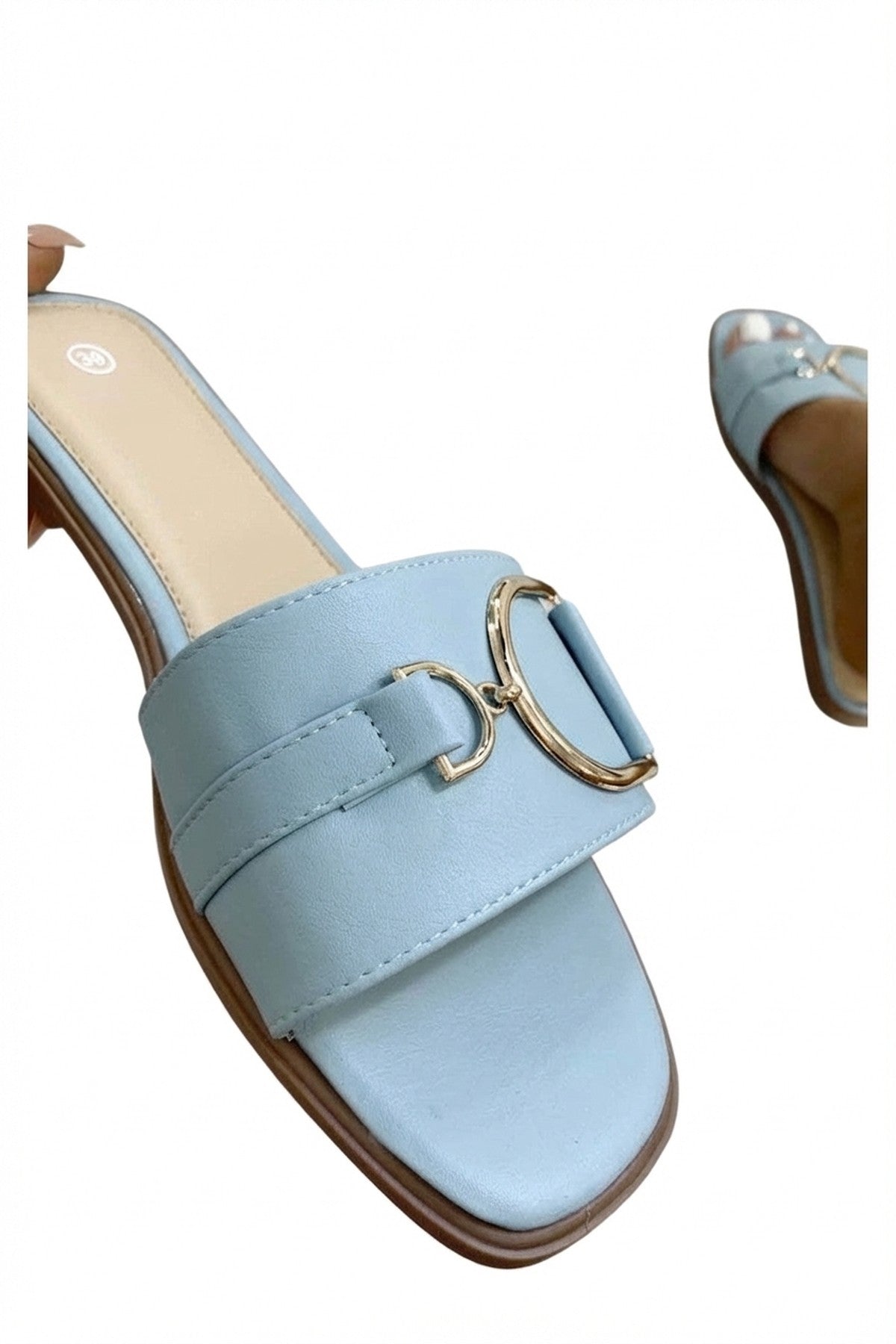 Ashleigh Gold Detail Sliders - Blue_wb