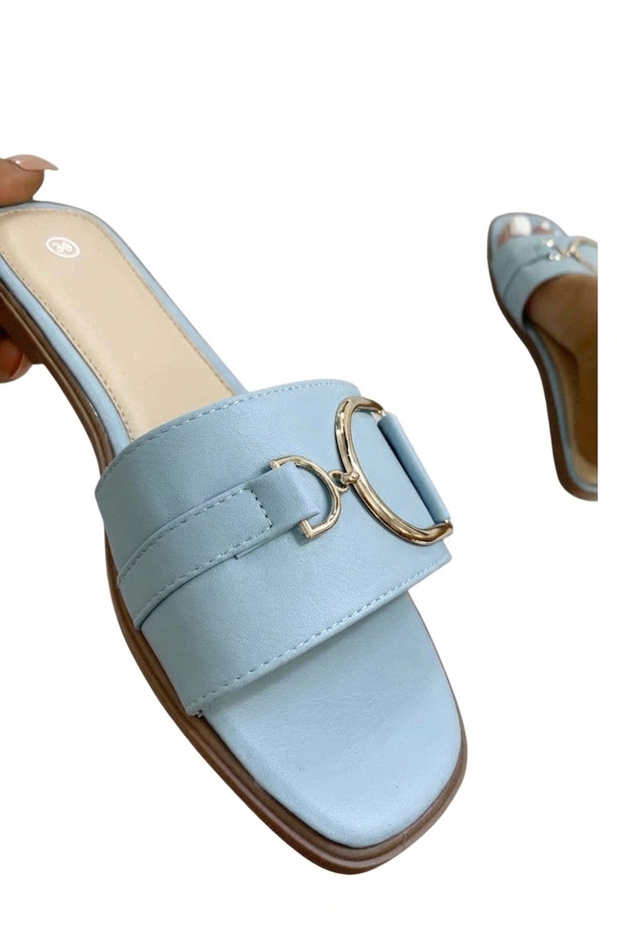 Ashleigh Gold Detail Sliders - Blue_wb