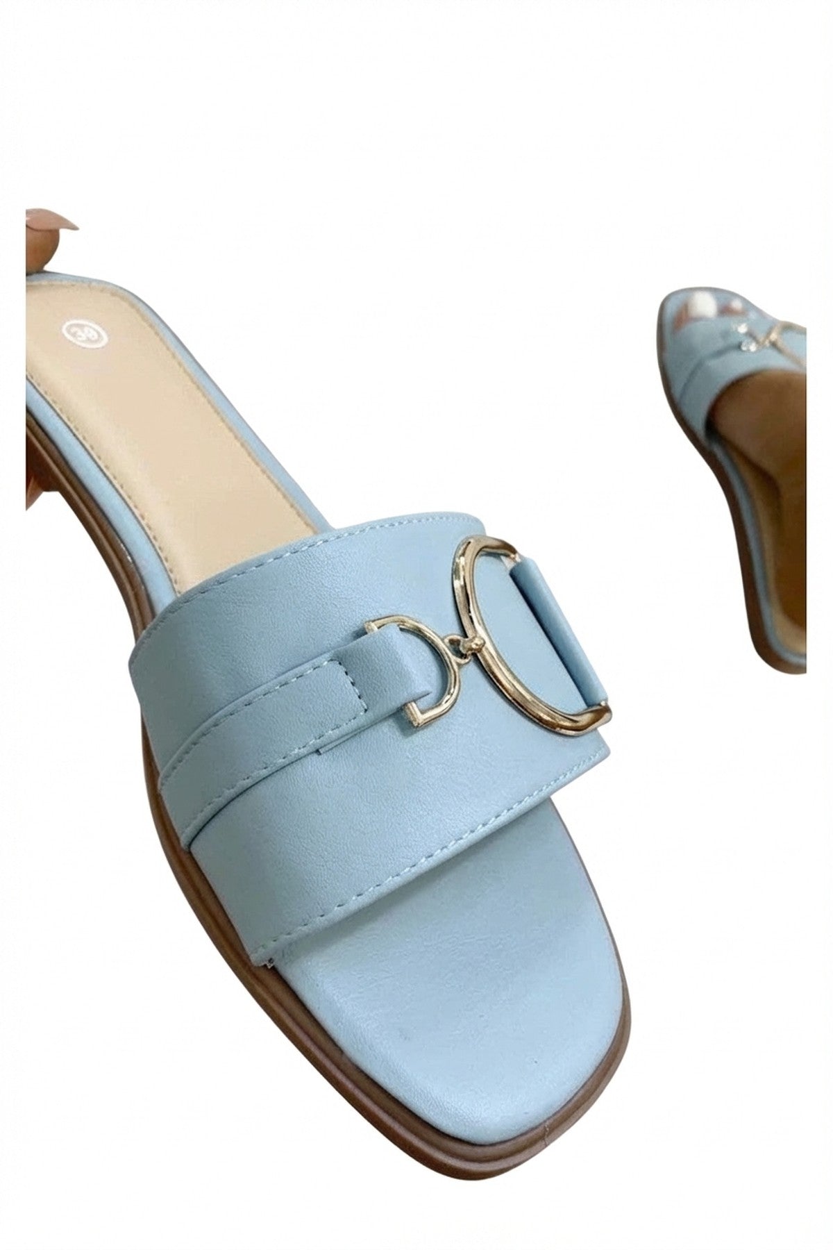 Ashleigh Gold Detail Sliders - Blue_wb